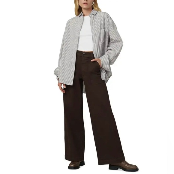 Joe's Jeans Denim - Joe’s Jeans Chloe Utility High Rise Wide Leg Jeans Coffee Bean Brown size 33